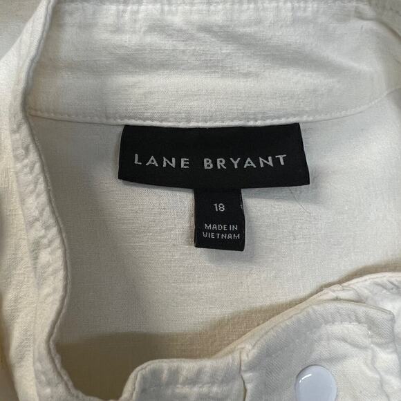 Lane Bryant Lightweight Linen Blend Jacket Ivory Size 18 - Picture 3 of 5